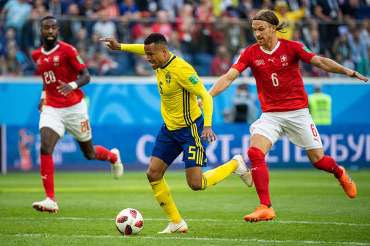 Martin Olsson of Sweden falls
