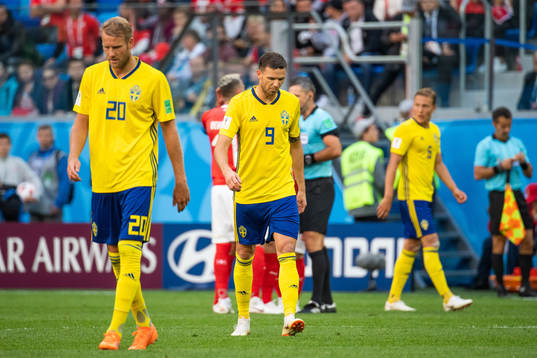 Marcus Berg of Sweden looks dejected