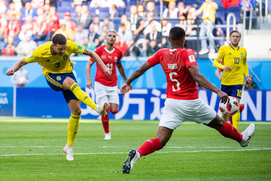 Marcus Berg of Sweden with a shot