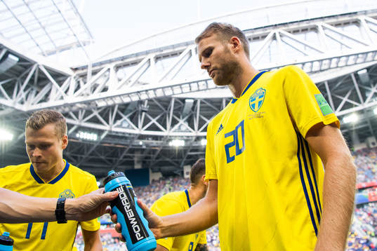 Ola Toivonen of Sweden prior to the FIFA World Cup round of