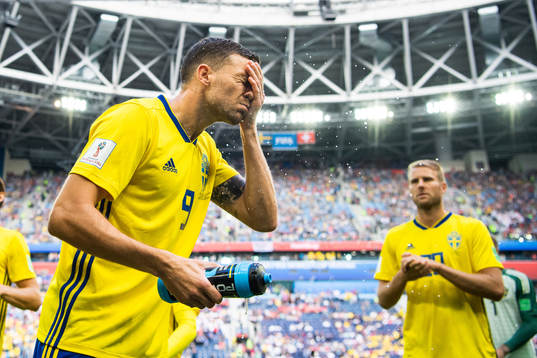 Marcus Berg of Sweden prior to the FIFA World Cup round of