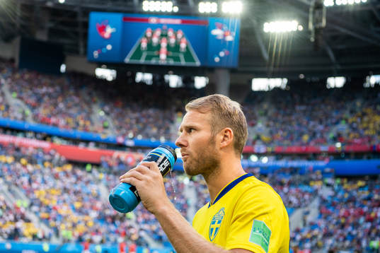 Ola Toivonen of Sweden prior to the FIFA World Cup round of
