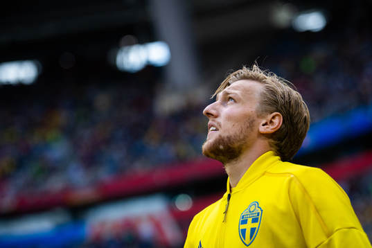 Emil Forsberg of Sweden prior to the FIFA World Cup round