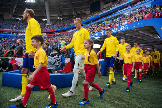 Andreas Granqvist, goalkeeper Robin Olsen, Mikael Lustig