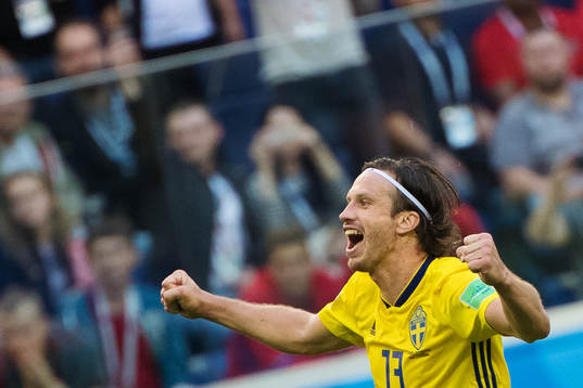 Gustav Svensson of Sweden celebrates