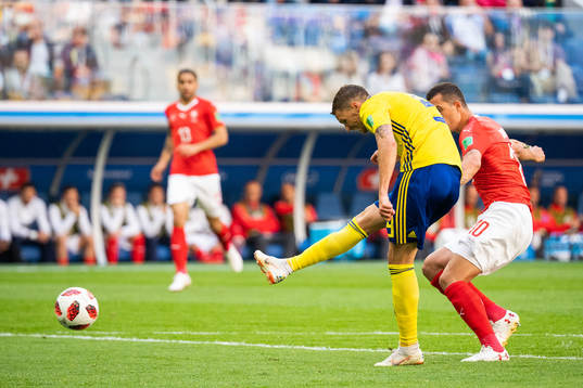Marcus Berg of Sweden with a chance to score