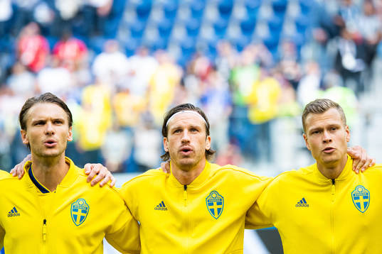 Albin Ekdal, Gustav Svensson and Viktor Claesson of Sweden