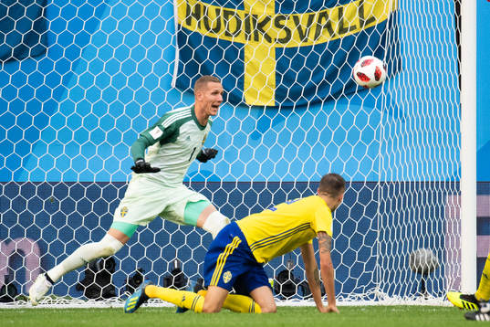 goalkeeper Robin Olsen of Sweden