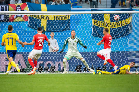 Xherdan Shaqiri of Switzerland with a chance in frontr of