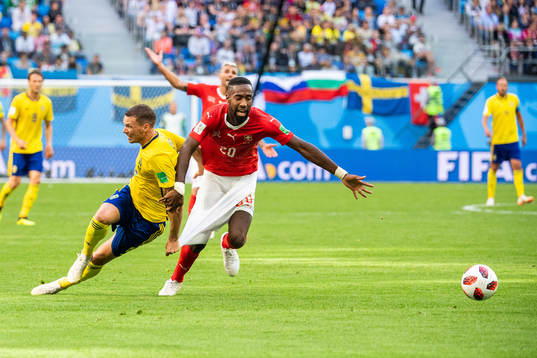 Marcus Berg of Sweden pulls