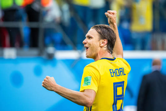 Albin Ekdal celebrates