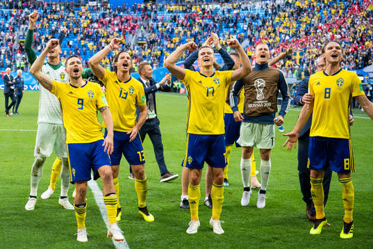 The players of Sweden celebrate