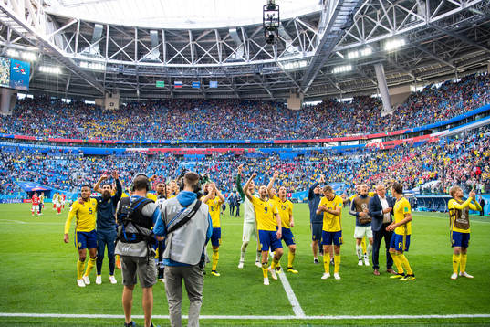 The players of Sweden celebrate