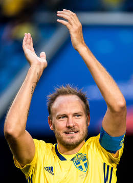 Andreas Granqvist of Sweden celebrates
