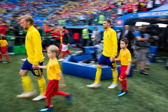 Marcus Berg of Sweden enters the pitch prioir to the FIFA