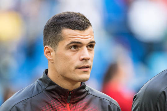 Granit Xhaka of Switzerland prior the FIFA World Cup round