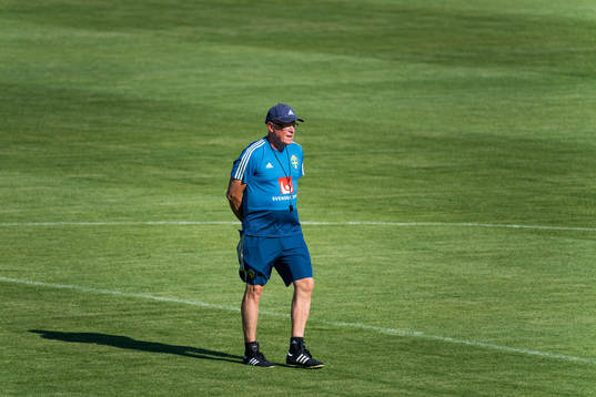 The head coach of the Swedish national football team, Janne