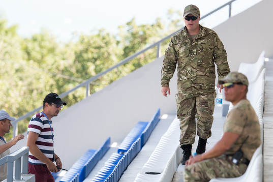 Military and security personel at the Swedish national