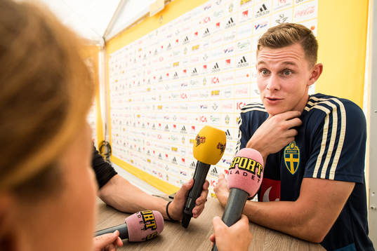 Emil Krafth of the Swedish national football team