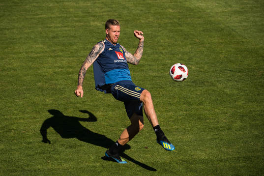 Pontus Jansson of the Swedish national football team at a