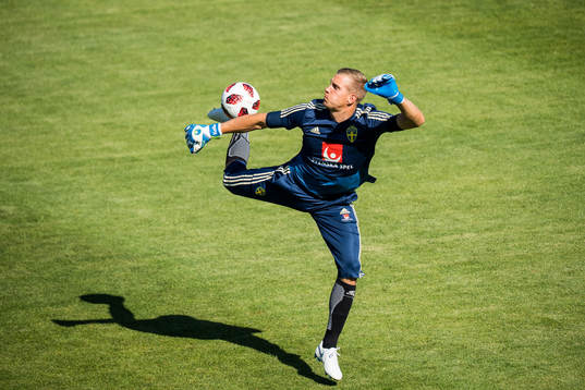 Goalkeeper Karl-Johan Johnsson of the Swedish national
