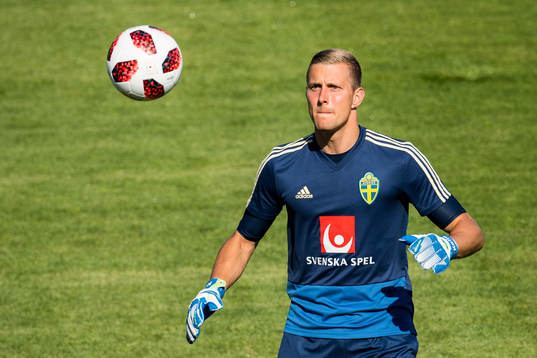 Goalkeeper Karl-Johan Johnsson of the Swedish national