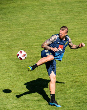Pontus Jansson of the Swedish national football team at a