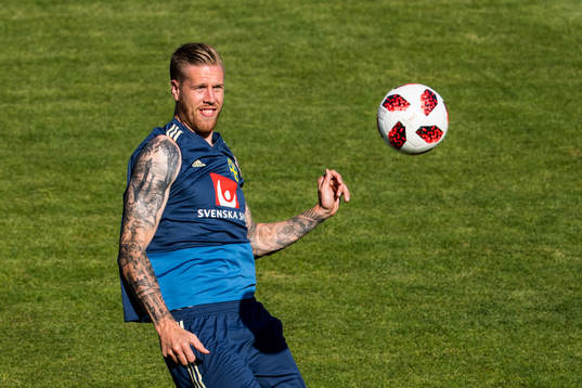Pontus Jansson of the Swedish national football team at a