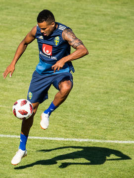 Martin Olsson of the Swedish national football team at a