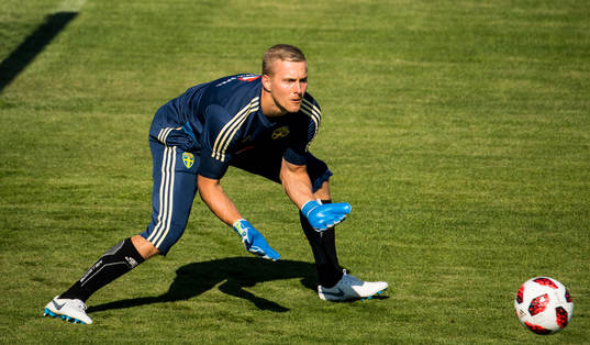 Goalkeeper Karl-Johan Johnsson of the Swedish national