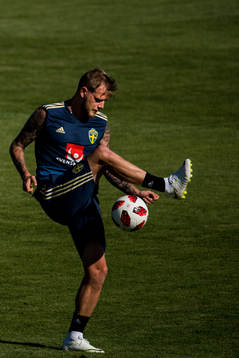 John Guidetti of the Swedish national football team at a