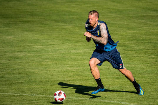 Pontus Jansson of the Swedish national football team at a