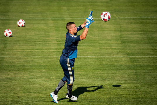 Goalkeeper Karl-Johan Johnsson of the Swedish national