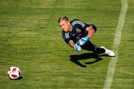 Goalkeeper Karl-Johan Johnsson of the Swedish national