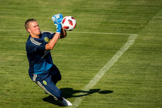 Goalkeeper Karl-Johan Johnsson of the Swedish national