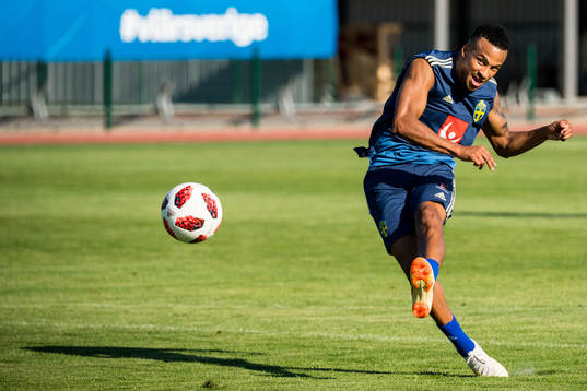 Martin Olsson of the Swedish national football team at a