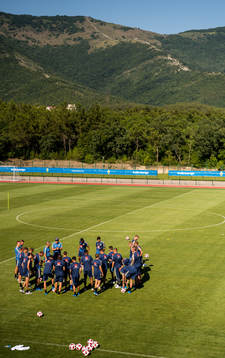 General view of the Swedish national football team at a