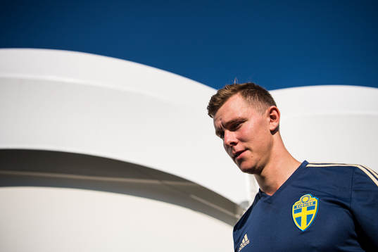 Emil Krafth of the Swedish national football team