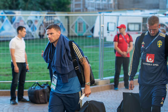 Marcus Berg of the Swedish national football team arrives