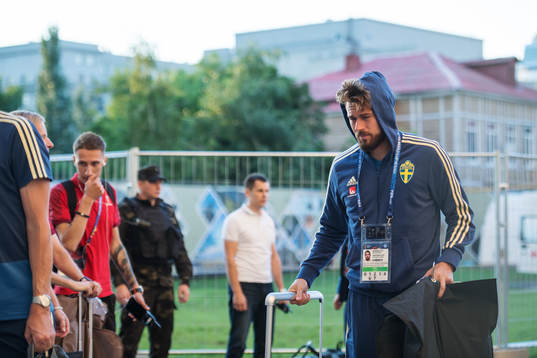 Goalkeeper Kristoffer Nordfeldt of the Swedish national