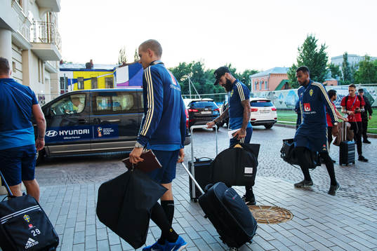 Goalkeeper Karl-Johan Johnsson, Jimmy Durmaz and Isaac
