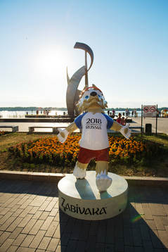 The FIFA 2018 World Cup mascot Zabivaka