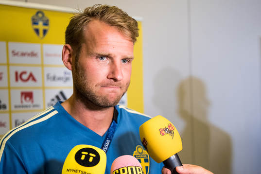 Ola Toivonen of the Swedish national football team at a