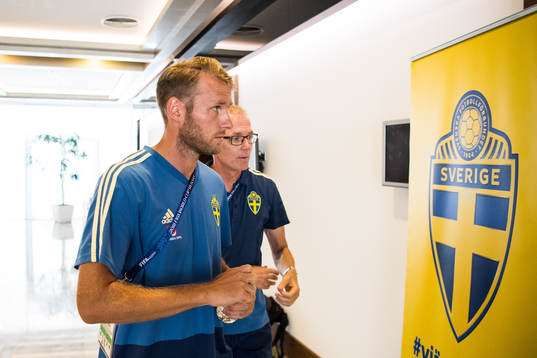 Ola Toivonen of the Swedish national football team prior a
