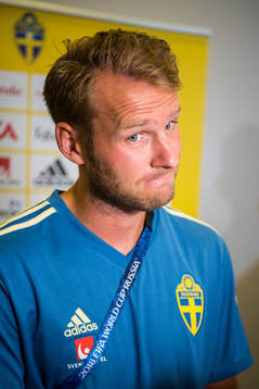 Ola Toivonen of the Swedish national football team at a