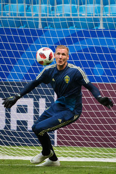 Goalkeeper Robin Olsen of the Swedish national football