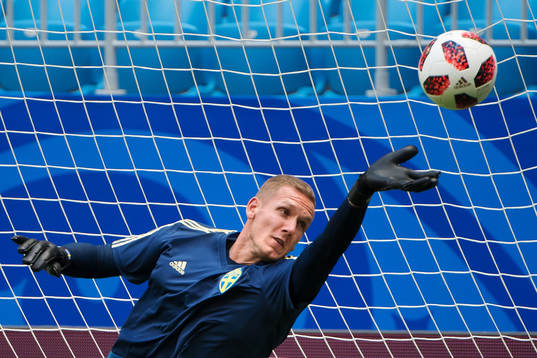 Goalkeeper Robin Olsen of the Swedish national football