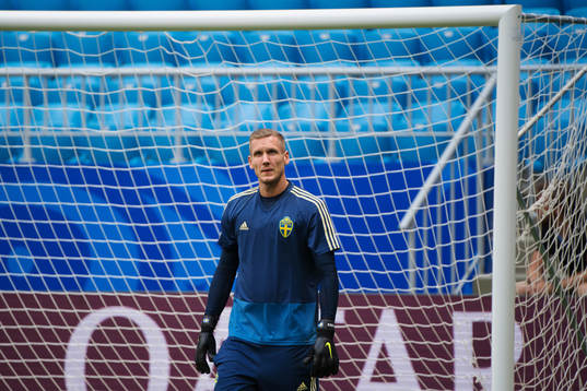 Goalkeeper Robin Olsen of the Swedish national football