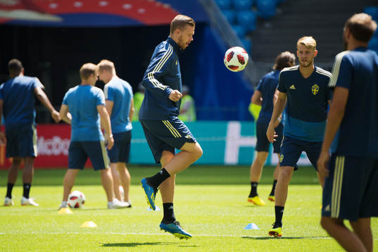 Pontus Jansson of the Swedish national football team at a