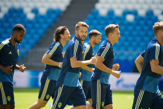 Marcus Rohdén of the Swedish national football team at a